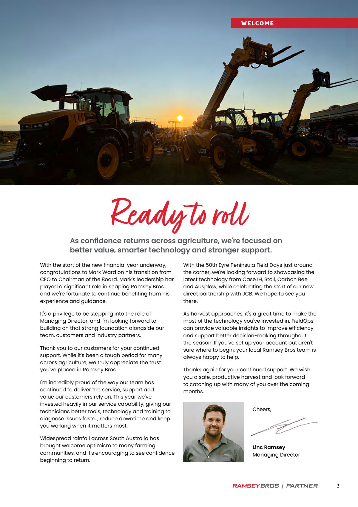 Page 5 of the Ramsey Bros Partner magazine, August 2026