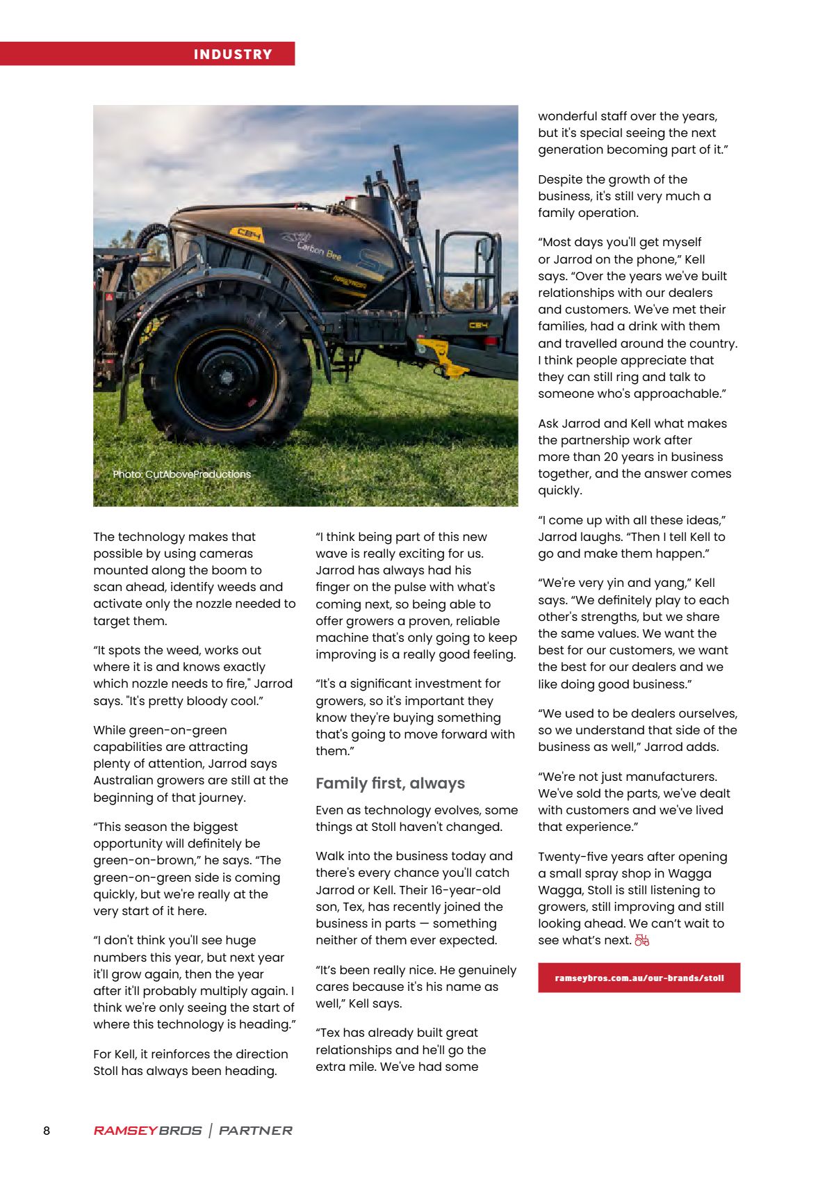 Page 10 of the Ramsey Bros Partner magazine, August 2026