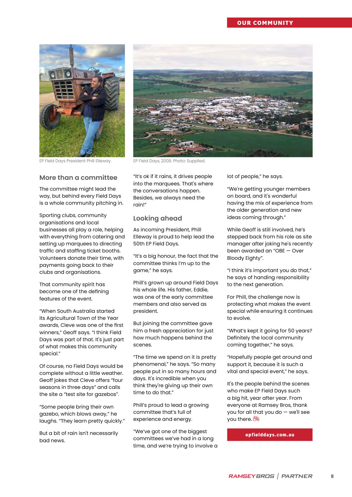 Page 13 of the Ramsey Bros Partner magazine, August 2026