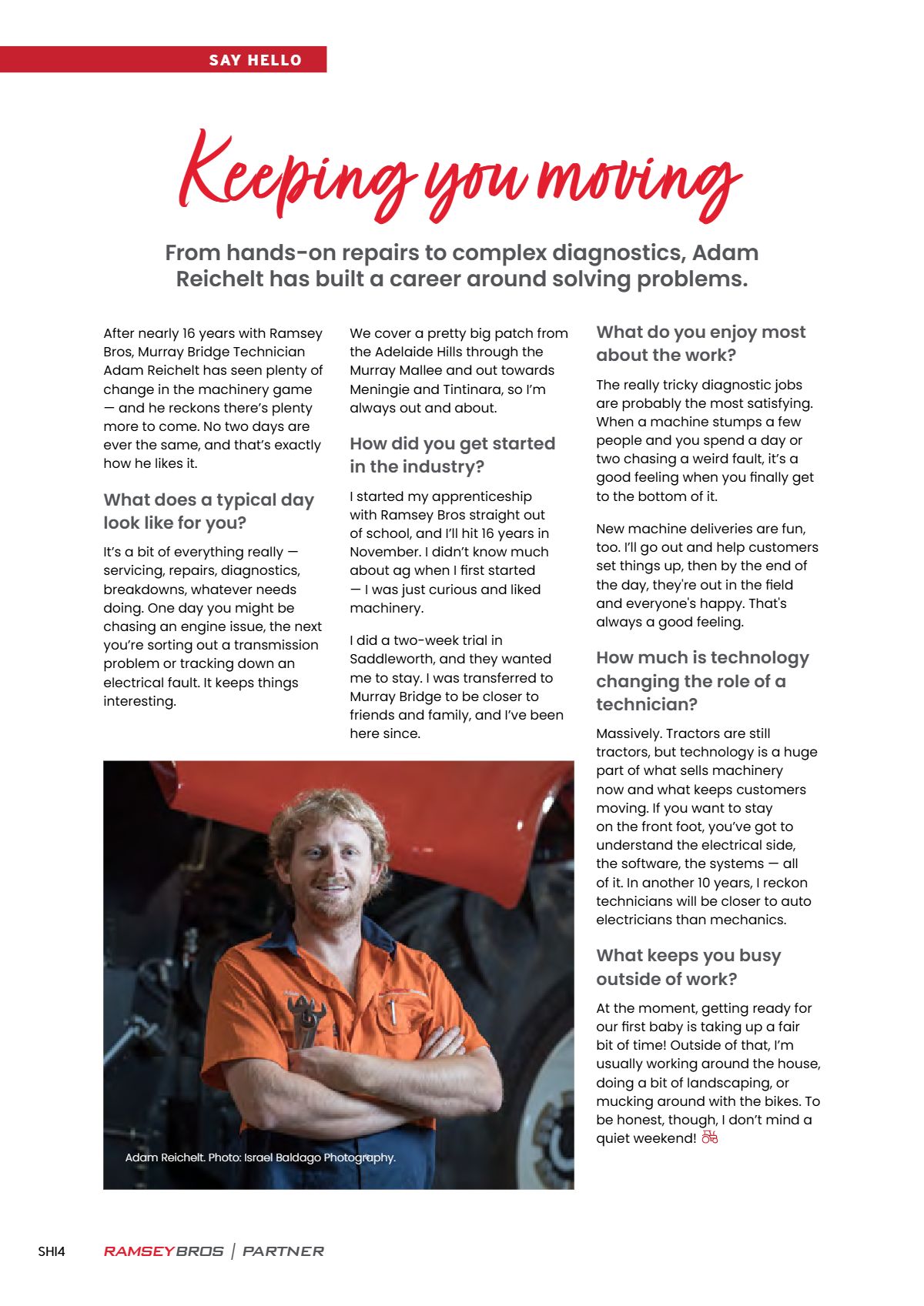 Page 16 of the Ramsey Bros Partner magazine, August 2026