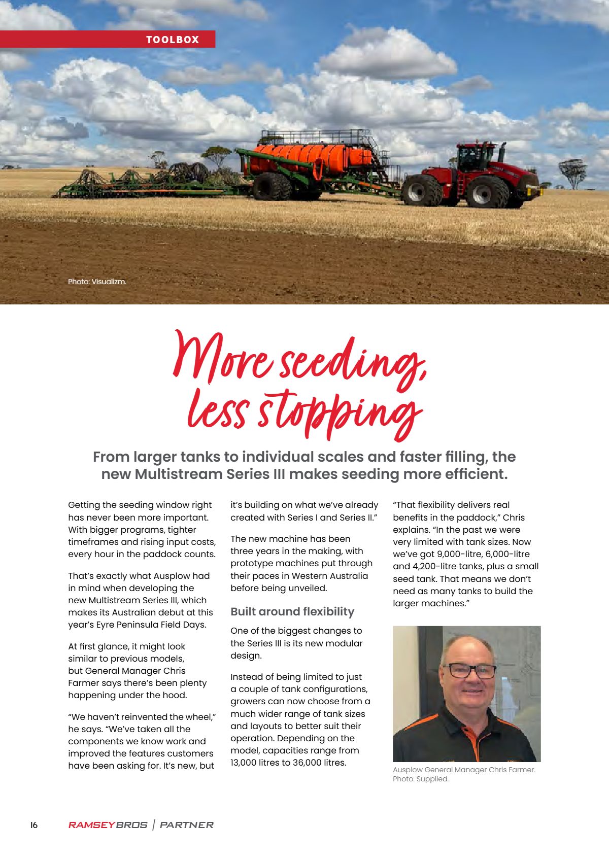 Page 18 of the Ramsey Bros Partner magazine, August 2026