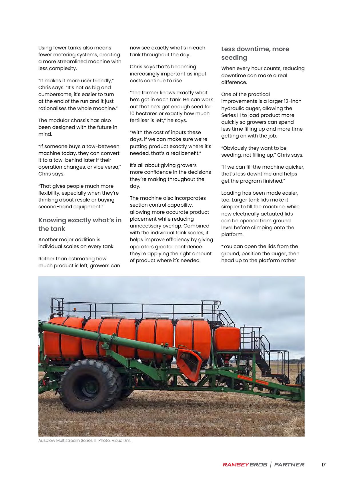 Page 19 of the Ramsey Bros Partner magazine, August 2026