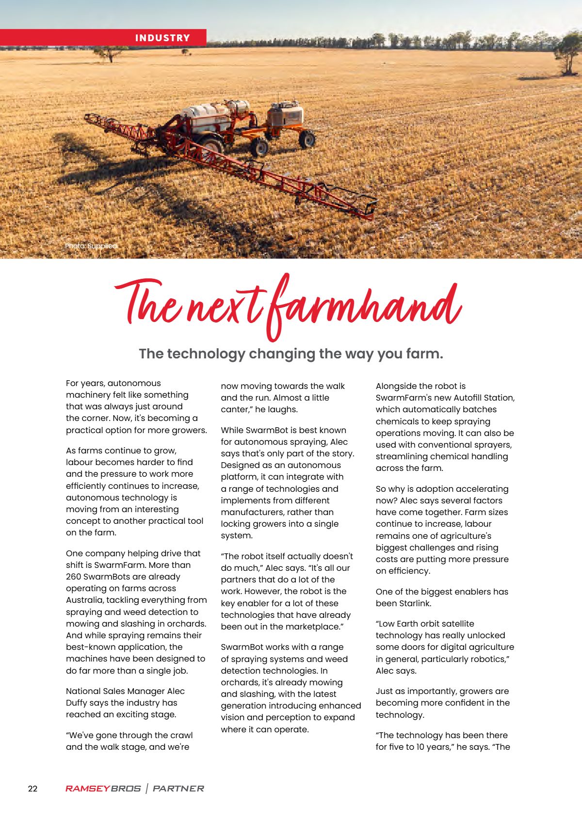 Page 24 of the Ramsey Bros Partner magazine, August 2026