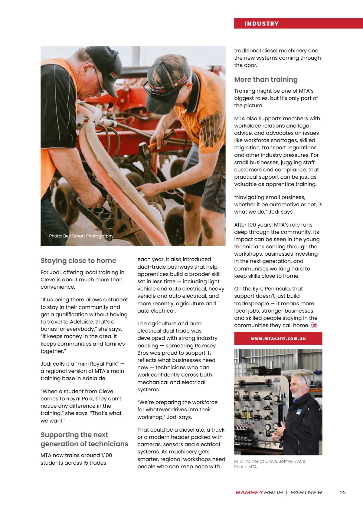Page 27 of the Ramsey Bros Partner magazine, August 2026