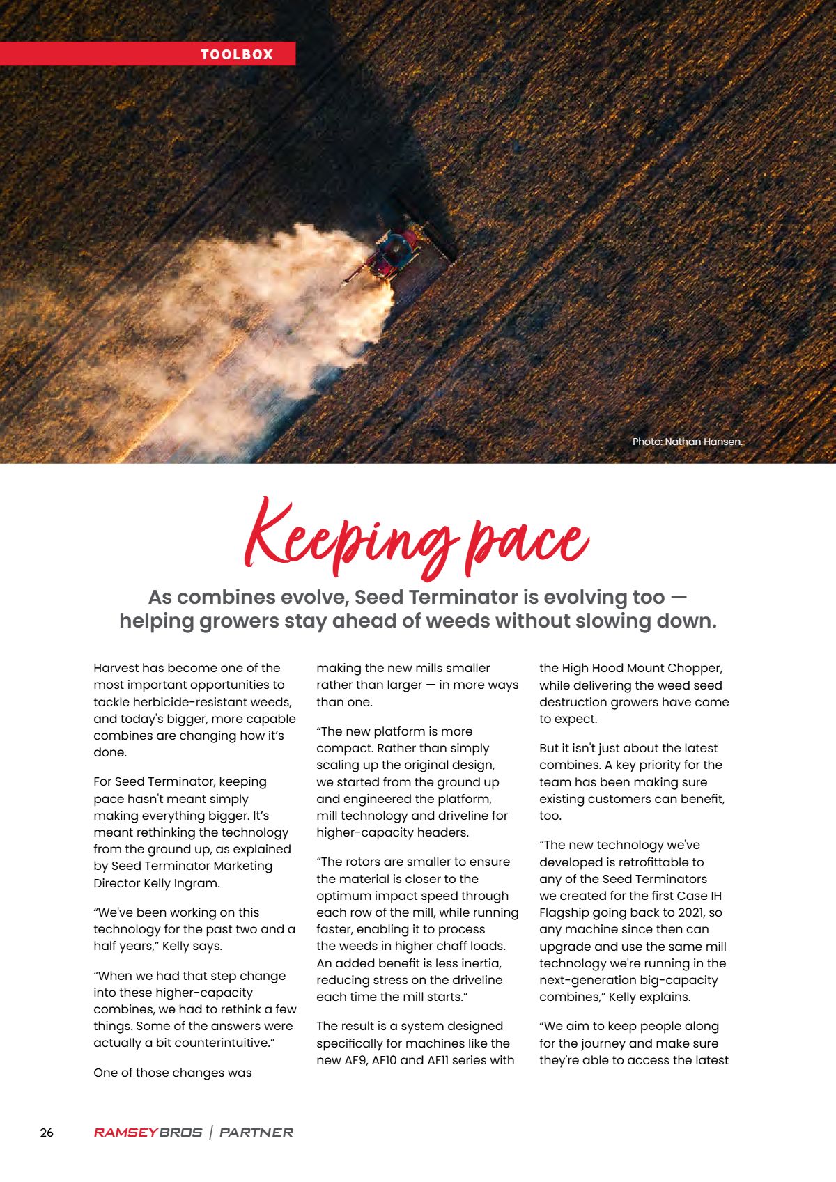 Page 28 of the Ramsey Bros Partner magazine, August 2026